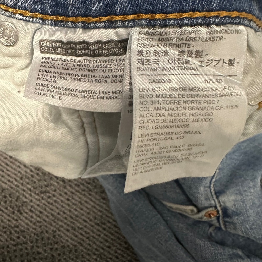 Levis 511 Slim Fit Jeans Mens 40x32 Light Wash Blue Denim 04511-1390 - Picture 10 of 11